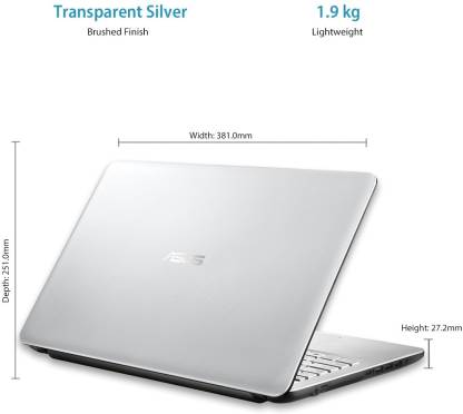 ASUS Celeron Dual Core - (4 GB/1 TB HDD/Windows 10 Home) X543MA-GQ1015T Laptop (15.6 inch, Transparent Silver, 1.9 kg) - Image 6
