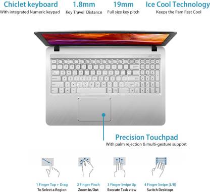 ASUS Celeron Dual Core - (4 GB/1 TB HDD/Windows 10 Home) X543MA-GQ1015T Laptop (15.6 inch, Transparent Silver, 1.9 kg) - Image 3