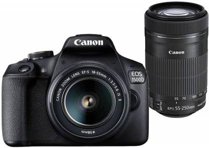 Canon EOS 1500D DSLR Camera 1 Camera Body, 18 - 55 mm Lens, 55 - 250 mm Lens, Battery, Battery Charger, USB Cable - Image 3