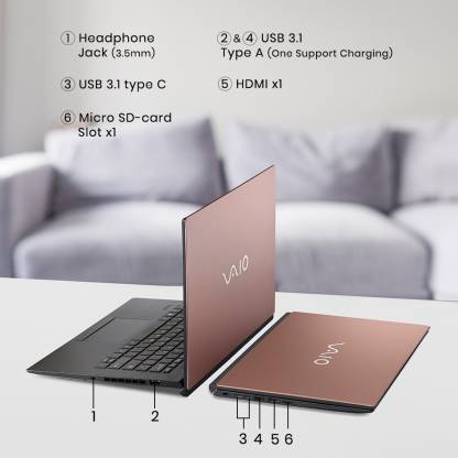 Vaio SE Series Core i5 8th Gen - (8 GB/512 GB SSD/Windows 10 Home) NP14V1IN004P Thin and Light Laptop (14 inch, Red Copper, 1.35 kg, With MS Office) - Image 3