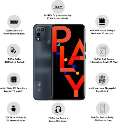 Infinix Hot 10 Play (Obsidian Black, 64 GB) (4 GB RAM) - Image 4