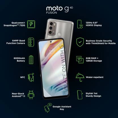 MOTOROLA G40 Fusion (Frosted Champagne, 128 GB) (6 GB RAM) - Image 2