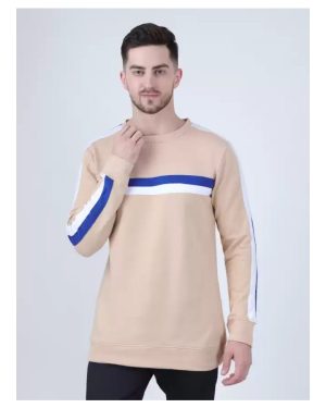 Men Sweatshirts Fleece Round Neck Striped ( 300 GSM )