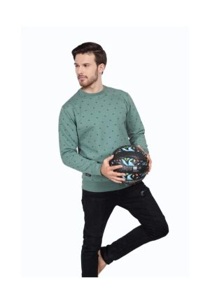 Men Sweatshirts Fleece Round Neck Printed