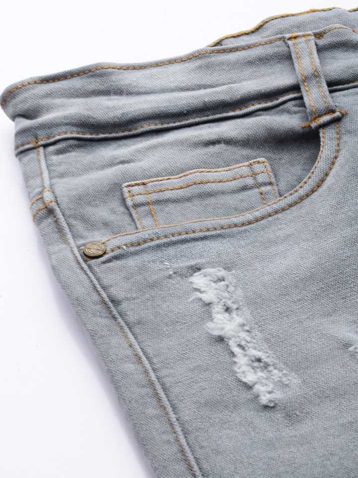 Men Slim Jeans Grey - Image 4