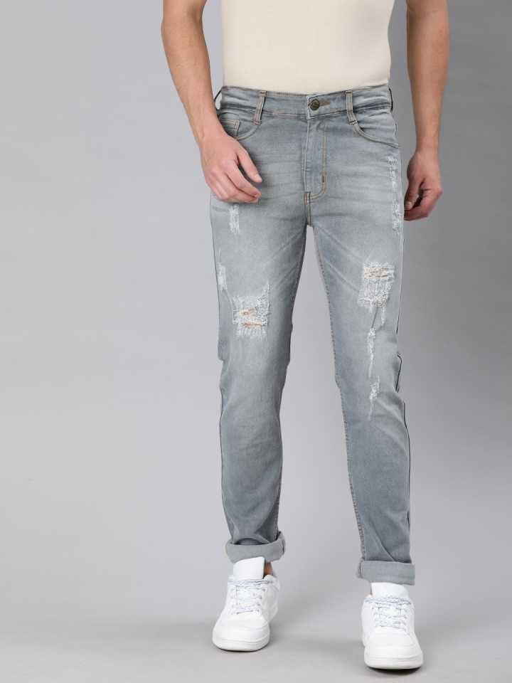 Men Slim Jeans Grey