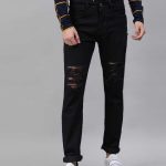 Men Slim Jeans Black