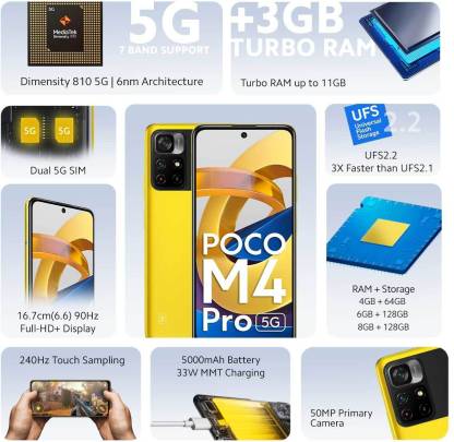 POCO M4 Pro 5G (Yellow, 64 GB) (4 GB RAM) - Image 11