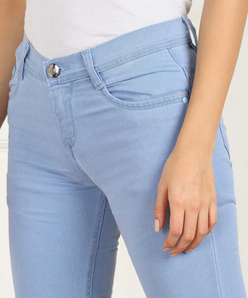 Skinny Women Light Blue Jeans - Image 4