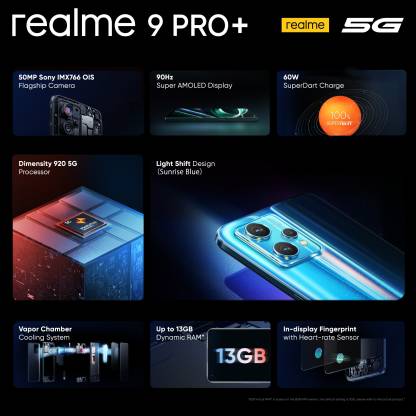 Realme 9 Pro+ 5G (Sunrise Blue, 256 GB) (8 GB RAM) - Image 2