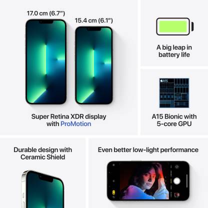 APPLE iPhone 13 Pro (Silver, 128 GB) - Image 6