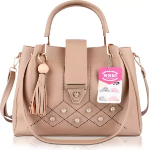 Women Beige Hand-held Bag - Extra Spacious