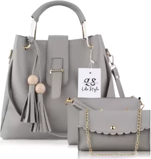 Women Grey Shoulder Bag - Regular Size (Pack of: 3)