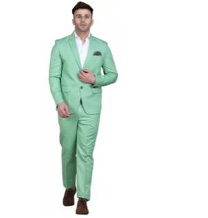 SUIT AND TROUSER 2 PCS SET Solid Men Suit