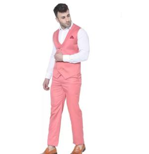 SUIT AND TROUSER 2 PCS SET Solid Men Suit