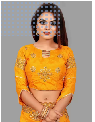 Embroidered Daily Wear Art Silk Saree (Yellow) - Image 4