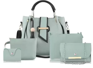 Women Green Hand-held Bag - Extra Spacious (Pack of: 5)