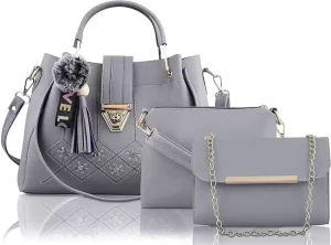 Women Grey Hand-held Bag - Extra Spacious (Pack of: 3)