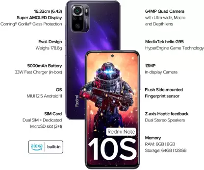 REDMI Note 10S (Cosmic Purple, 128 GB) (8 GB RAM) - Image 4