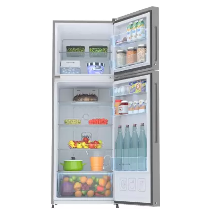 Haier 258 L Frost Free Double Door 3 Star Convertible Refrigerator (Dazzle Steel, HEF-25TDS) - Image 3