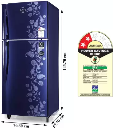 Godrej 236 L Frost Free Double Door 2 Star Refrigerator (Royal Dremin, RF EON 236B 25 HI RY DR) - Image 3