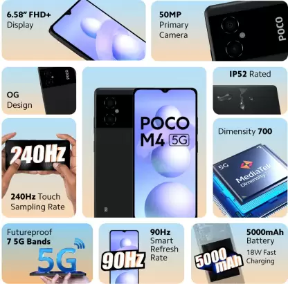 POCO M4 5G (Power Black, 64 GB) (4 GB RAM) - Image 2