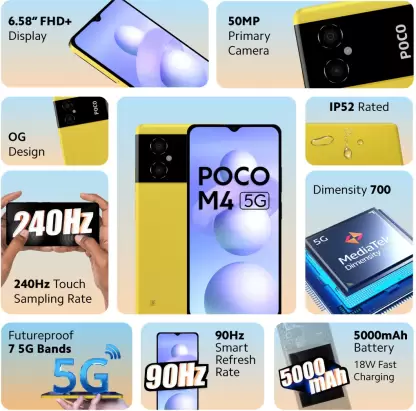 POCO M4 5G (Yellow, 64 GB) (4 GB RAM) - Image 2