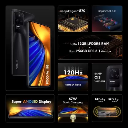 POCO F4 5G (Night Black, 256 GB) (12 GB RAM) - Image 3