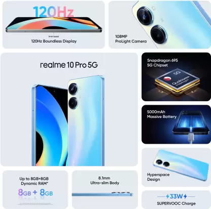 Realme 10 Pro 5G (Nebula Blue, 128 GB) (6 GB RAM) - Image 3